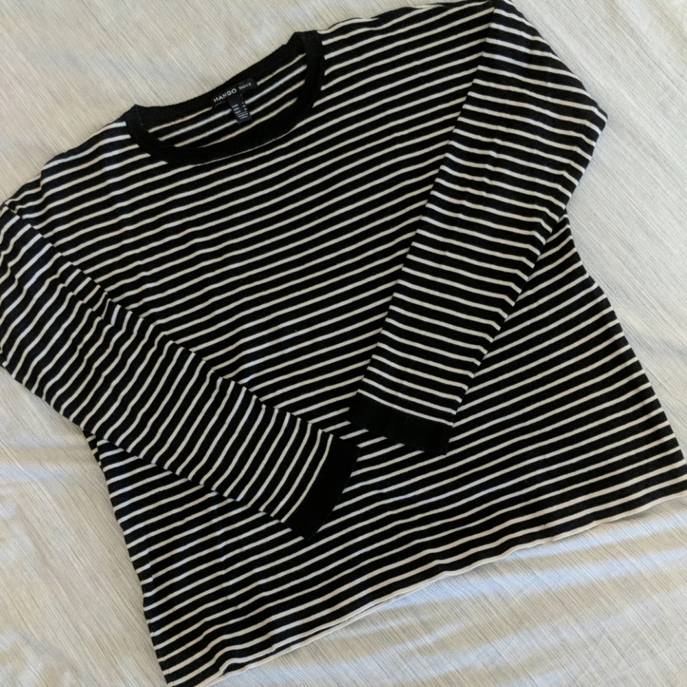 Mango striped long sleeve sweater